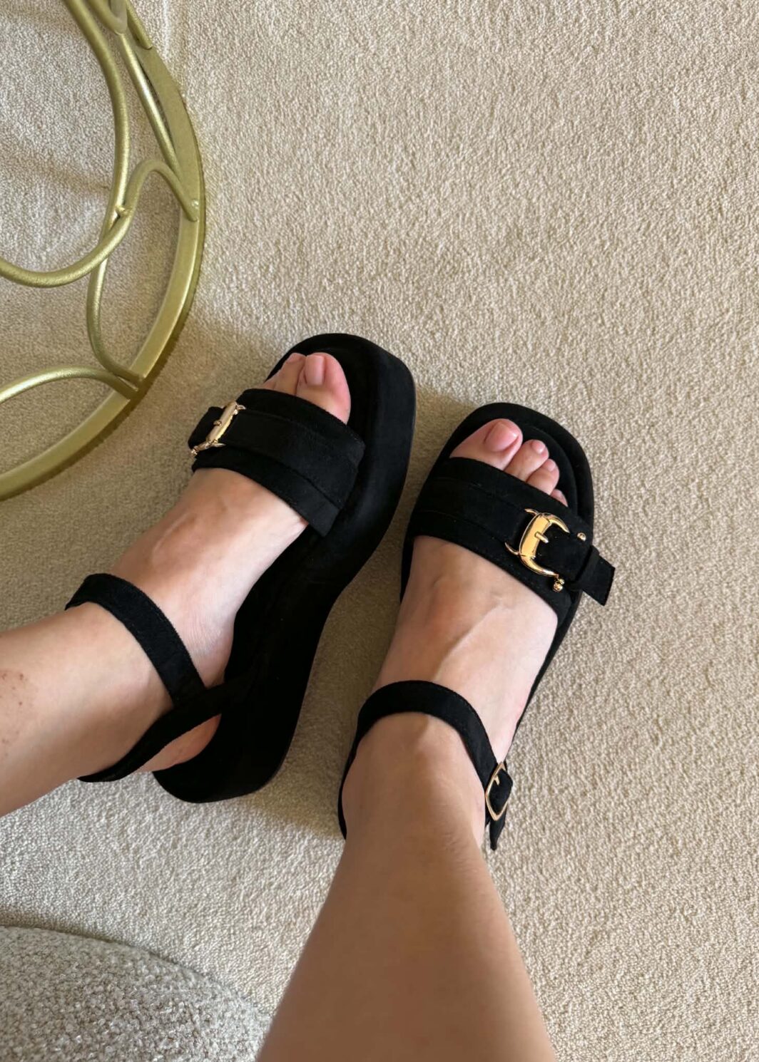 Sandálias Ideal Shoes Plataforma - Preto