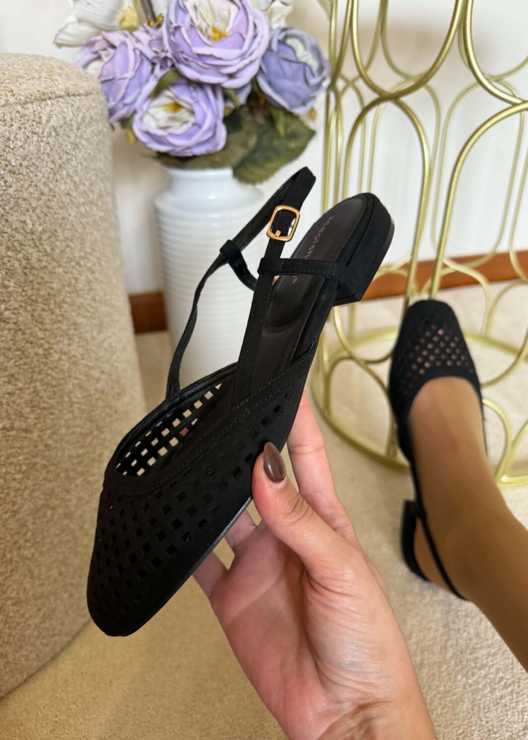 Sabrina Slingback Minimal - Preto