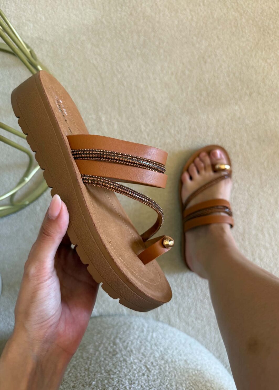 Chinelo Super Mode Camel