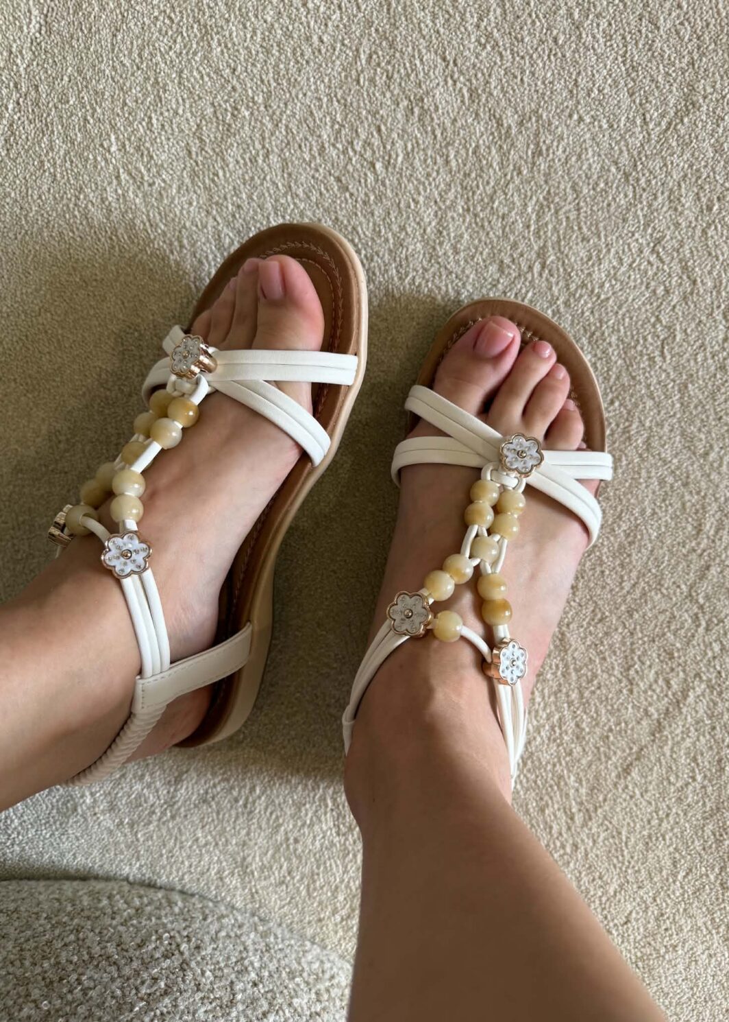 Sandália Soft Missangas - Branco