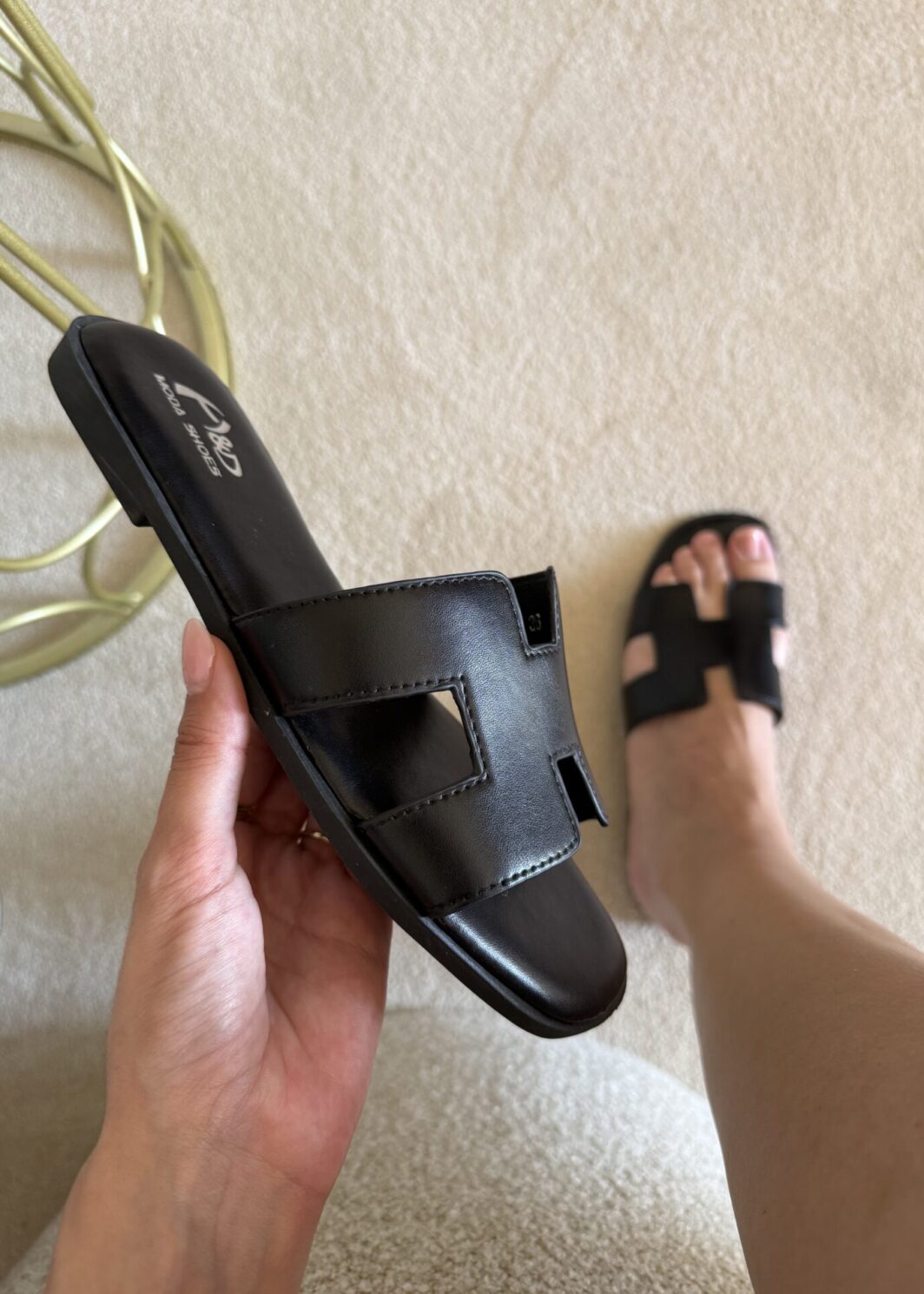 Chinelo Inspo Hermes Preto