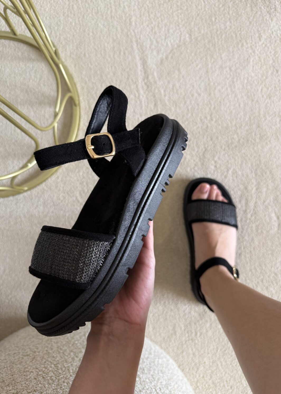 Sandália Conforto Casual - Preto