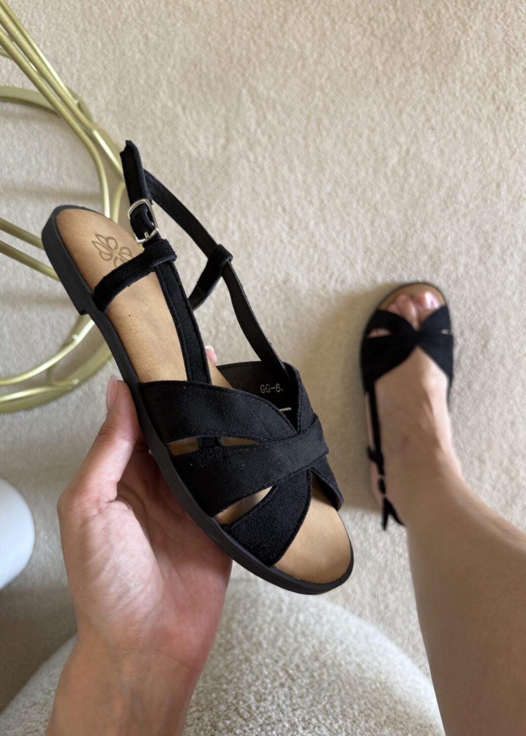 Sandália Rasteira Conforto - Preto