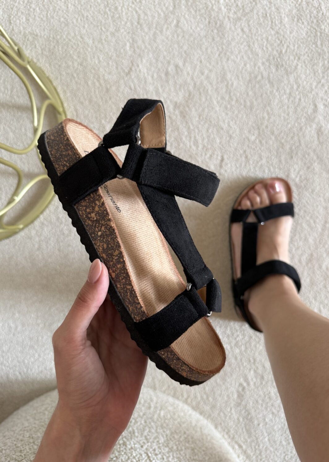 Sandália anatómica velcro - Preto