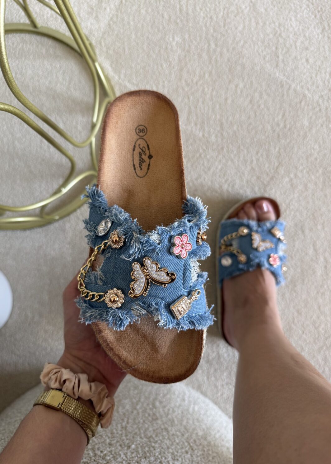 Chinelo ganga borboleta - azul