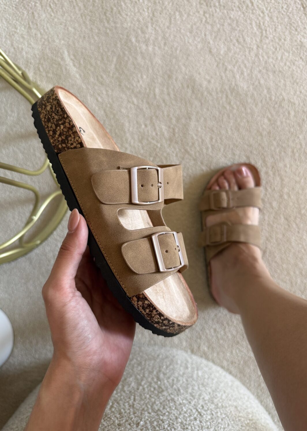 Chinelo Fivelas Chic Vision - Khaki