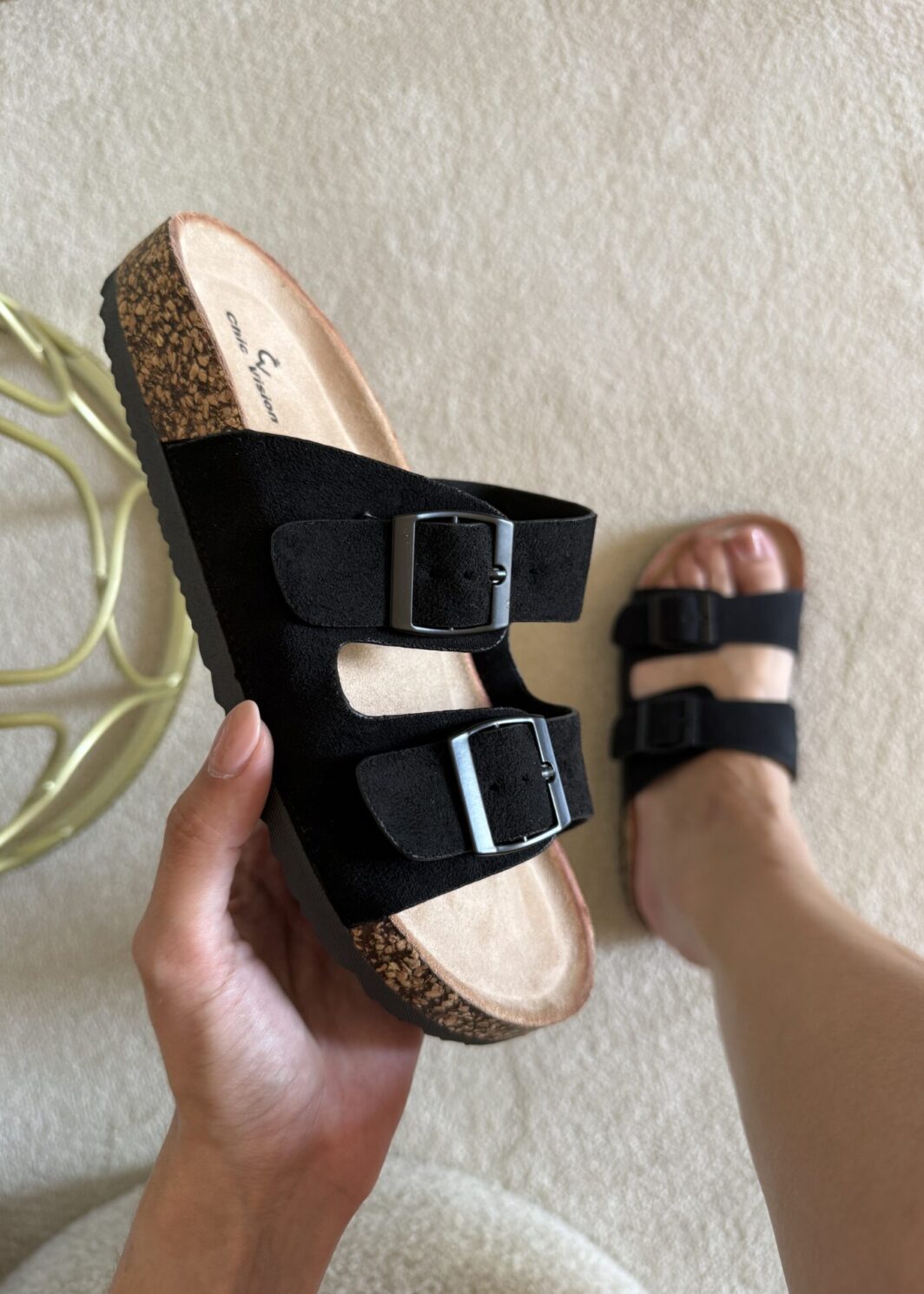 Chinelo Fivelas Chic Vision - Preto