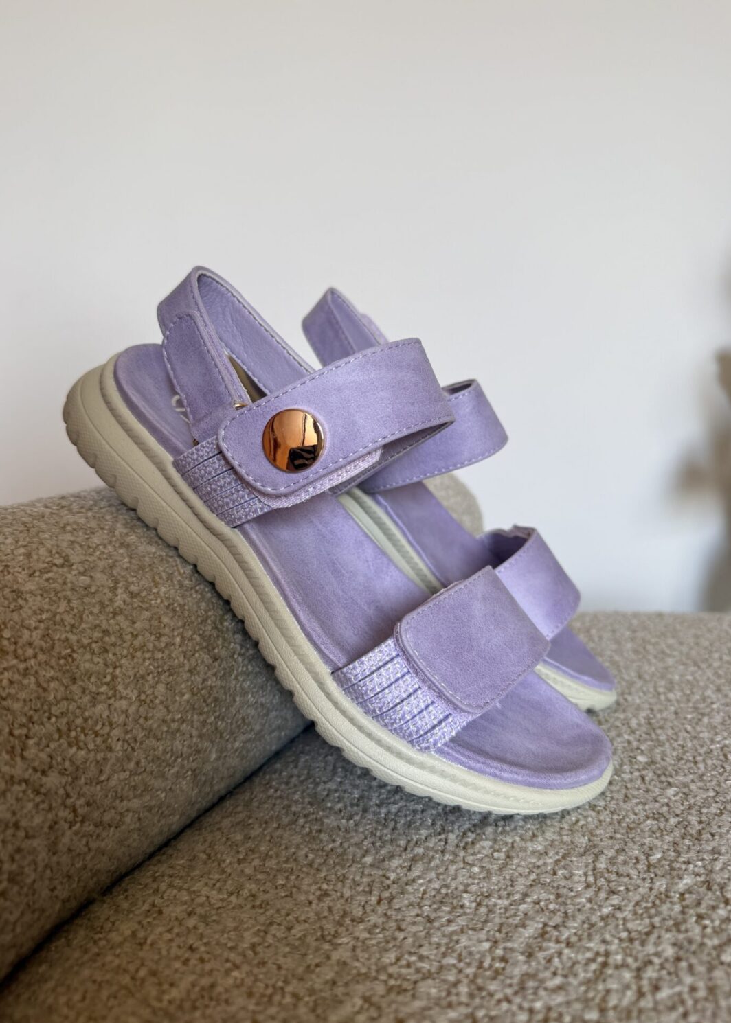 Sandália Conforto Velcros - Lilás