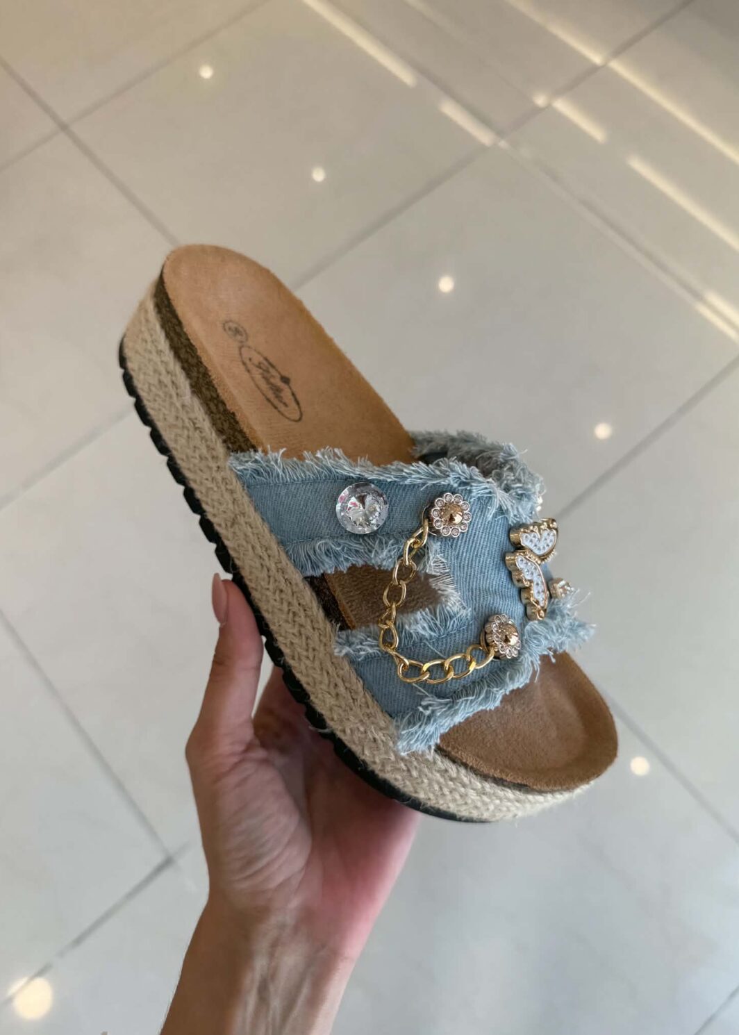 Chinelo ganga borboleta - azul claro